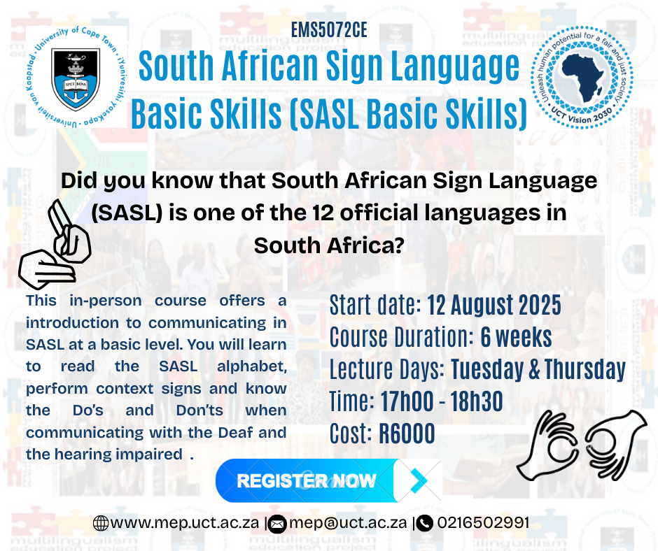 South African Sign Language Course Poster