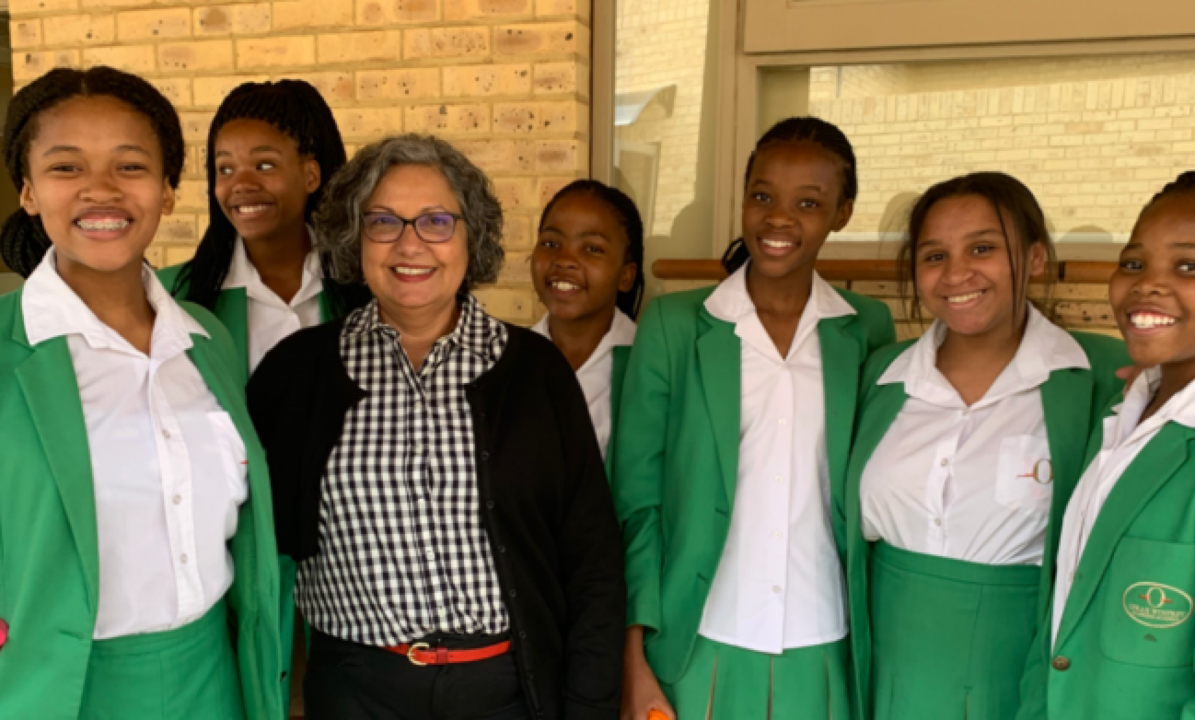 Naziema Jappie with students