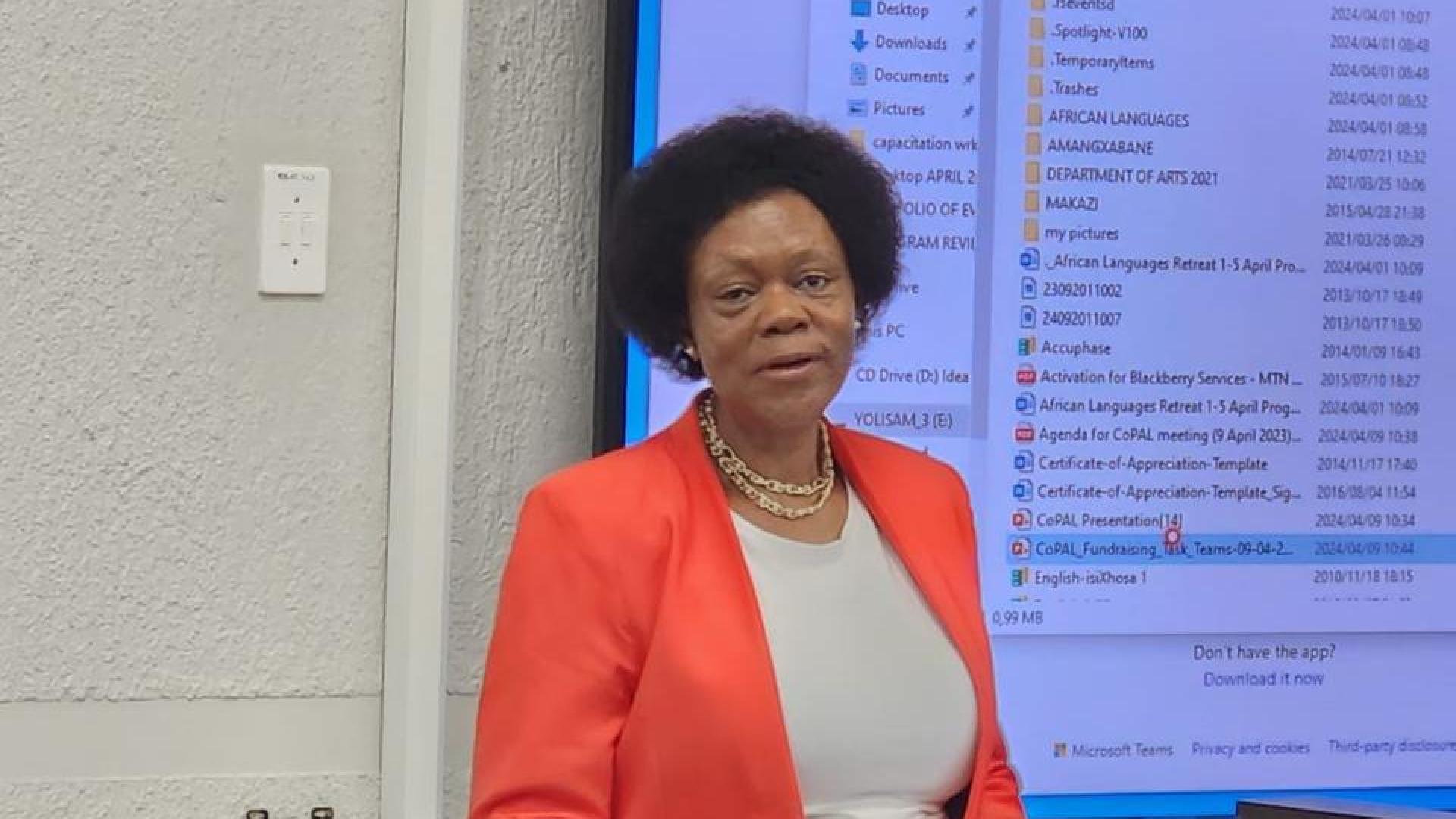 Prof Makhubu-Badenhorst presenting on DHET NLPFPHEIs UCDP to implement institutional policies