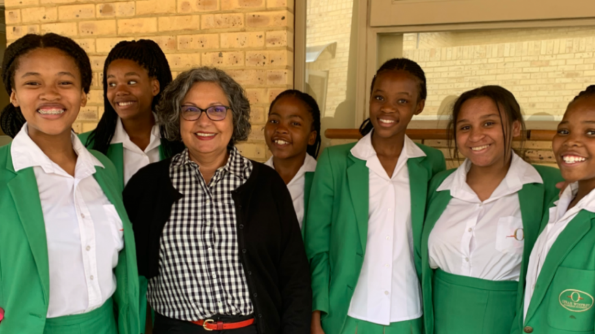 Naziema Jappie with students
