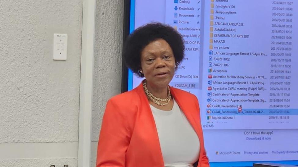 Prof Makhubu-Badenhorst presenting on DHET NLPFPHEIs UCDP to implement institutional policies