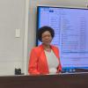 Prof Makhubu-Badenhorst presenting on DHET NLPFPHEIs UCDP to implement institutional policies